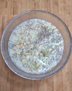 Milk added to oats