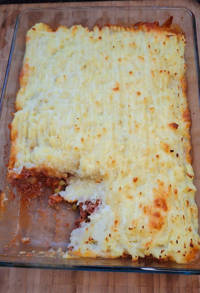 Golden brown spicy Shepherds Pie Recipe