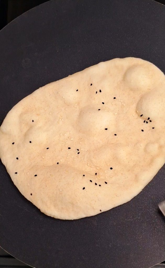 Bubbles in no yeast naan forming