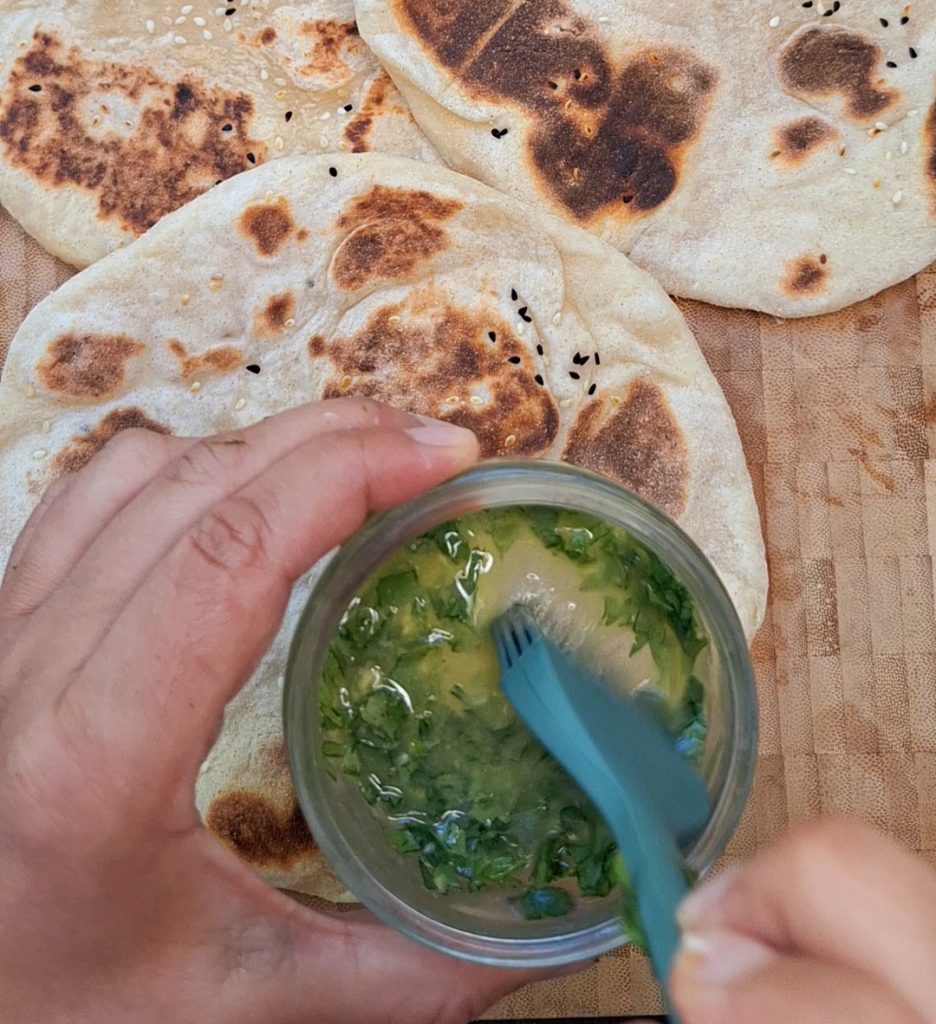 Garlic and coriander butter mixture